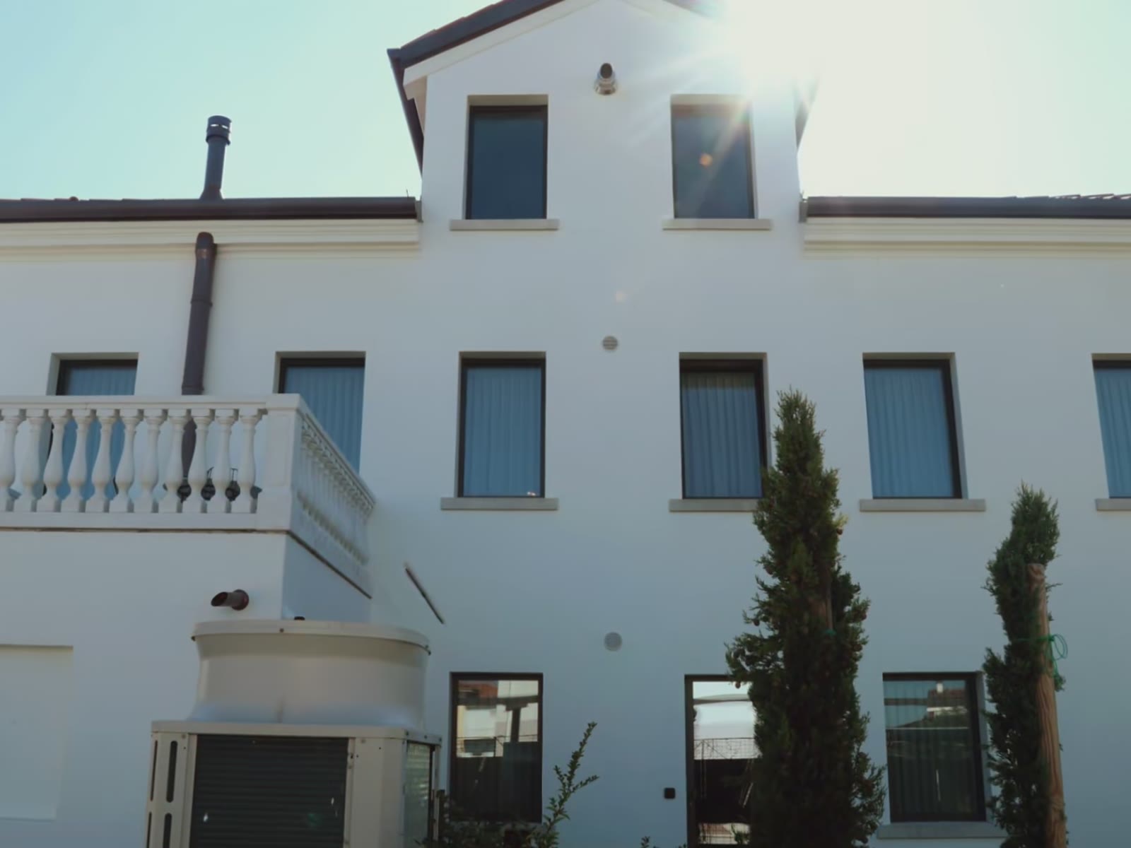 Facade of the restored building developed by LKD SRL, seen from the garden