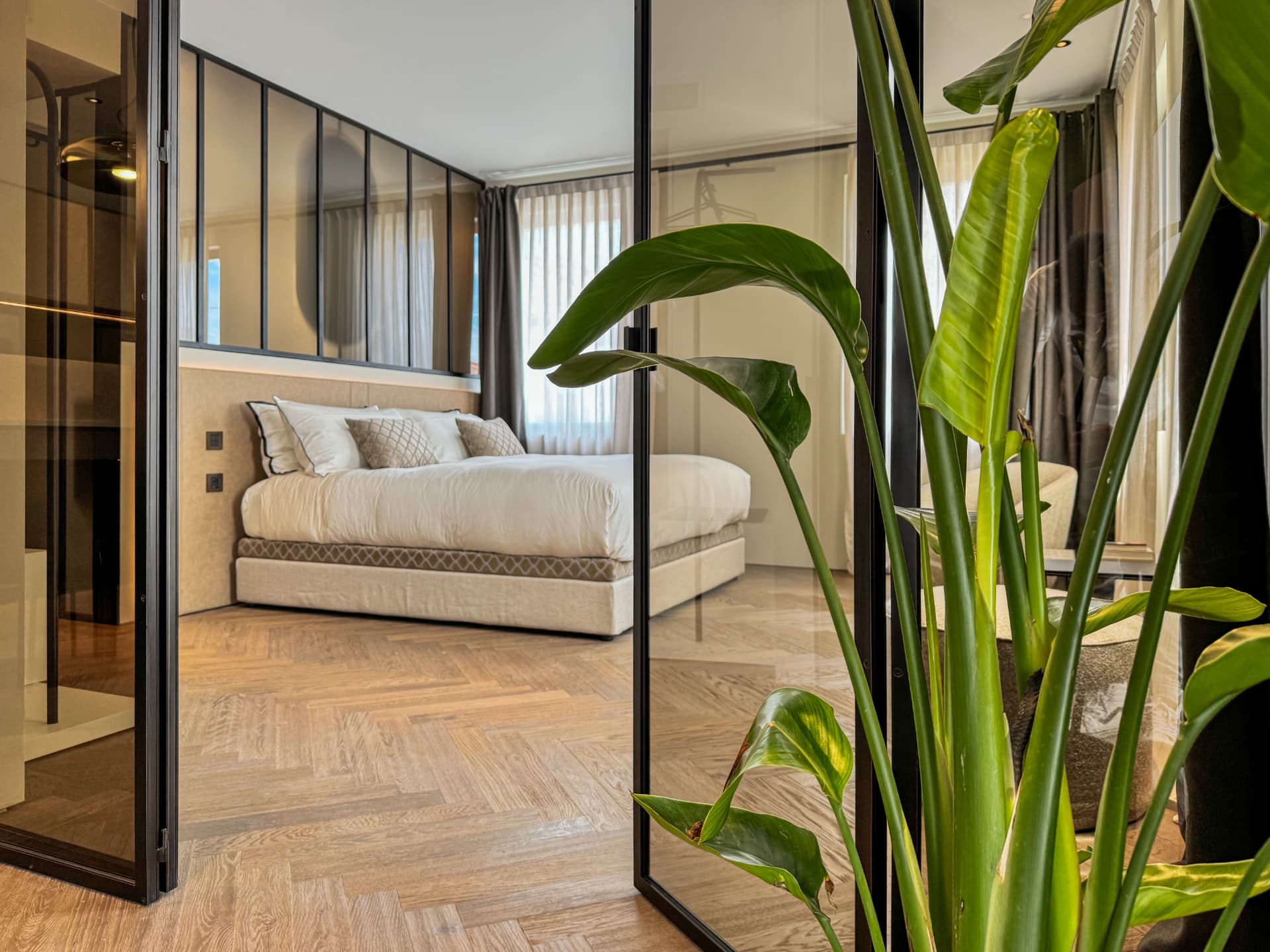 Contemporary bedroom at Borgo Fiume 18 in Treviso